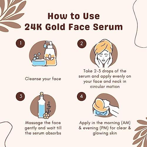 SENTA SENTA ESSENTIA EXTRACTS 24K Gold Face Serum with Vitamin C, Pumpkin Seed Oil, Almond Oil, Rosehip Oil, Orange Extracts, 24K Gold | Hydrates, Primes and Gives Luminous Glowing Skin 15ML Bottle