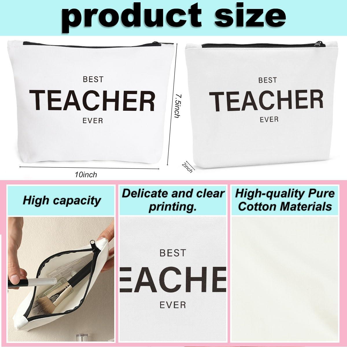 YUANHAO YUANHAO Teacher Makeup Bag, Teacher Gift Ideas Cosmetic Bags, Teacher Christmas Valentines Day Birthday Gifts Cosmetic Bag, Preschool Teacher Gifts for Teachers Women Make Up Bags