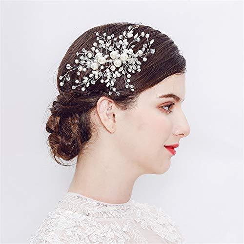 Aimeely Aimeely Gorgeous Bridal Rhinestone Crystal Hair Comb Pearl Wedding Hairpieces