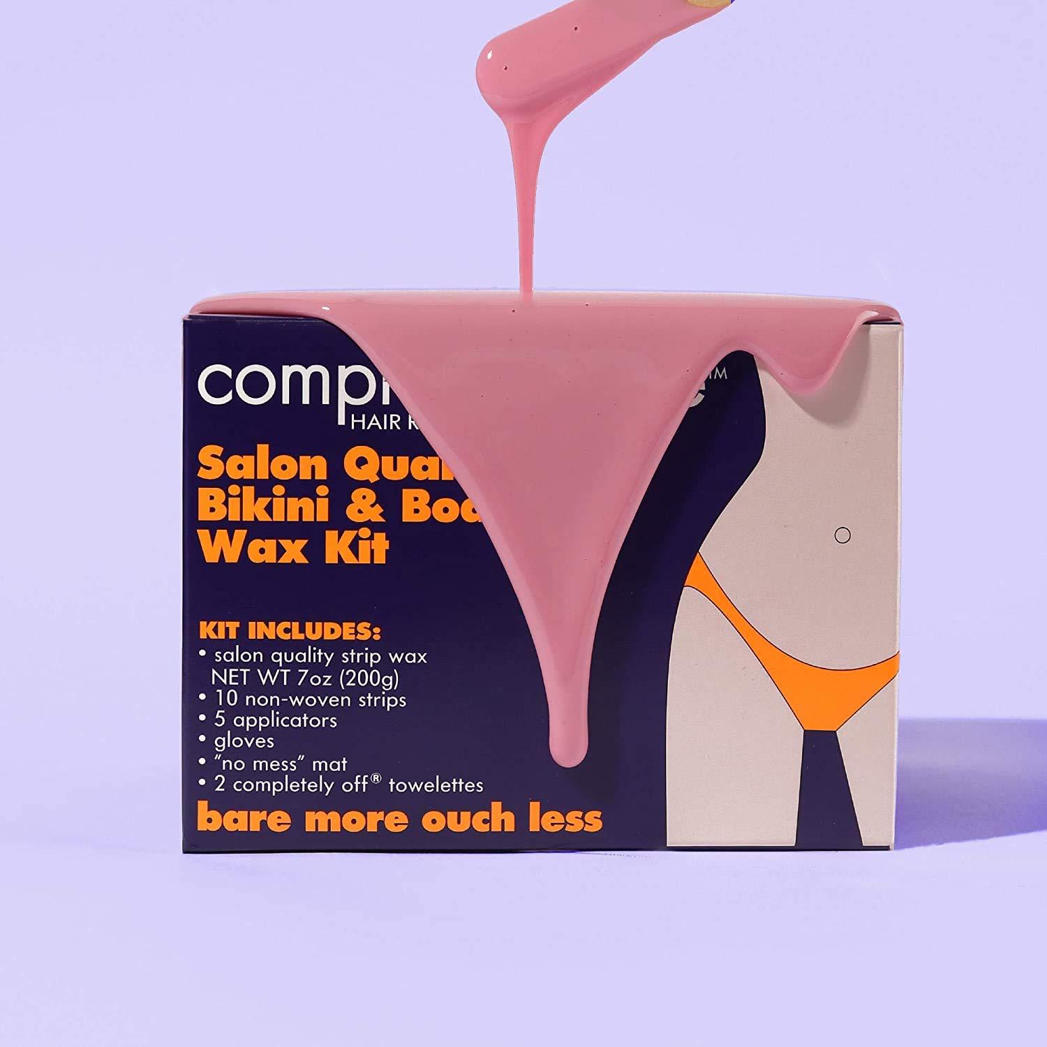 Completely Bare Completely Bare bare more ouch LESS Bikini & Body Waxing Kit to Remove Deepest and Coarest of Hairs - For Hairless & Smoother Skin + Less Redness & Irritation, 7 oz