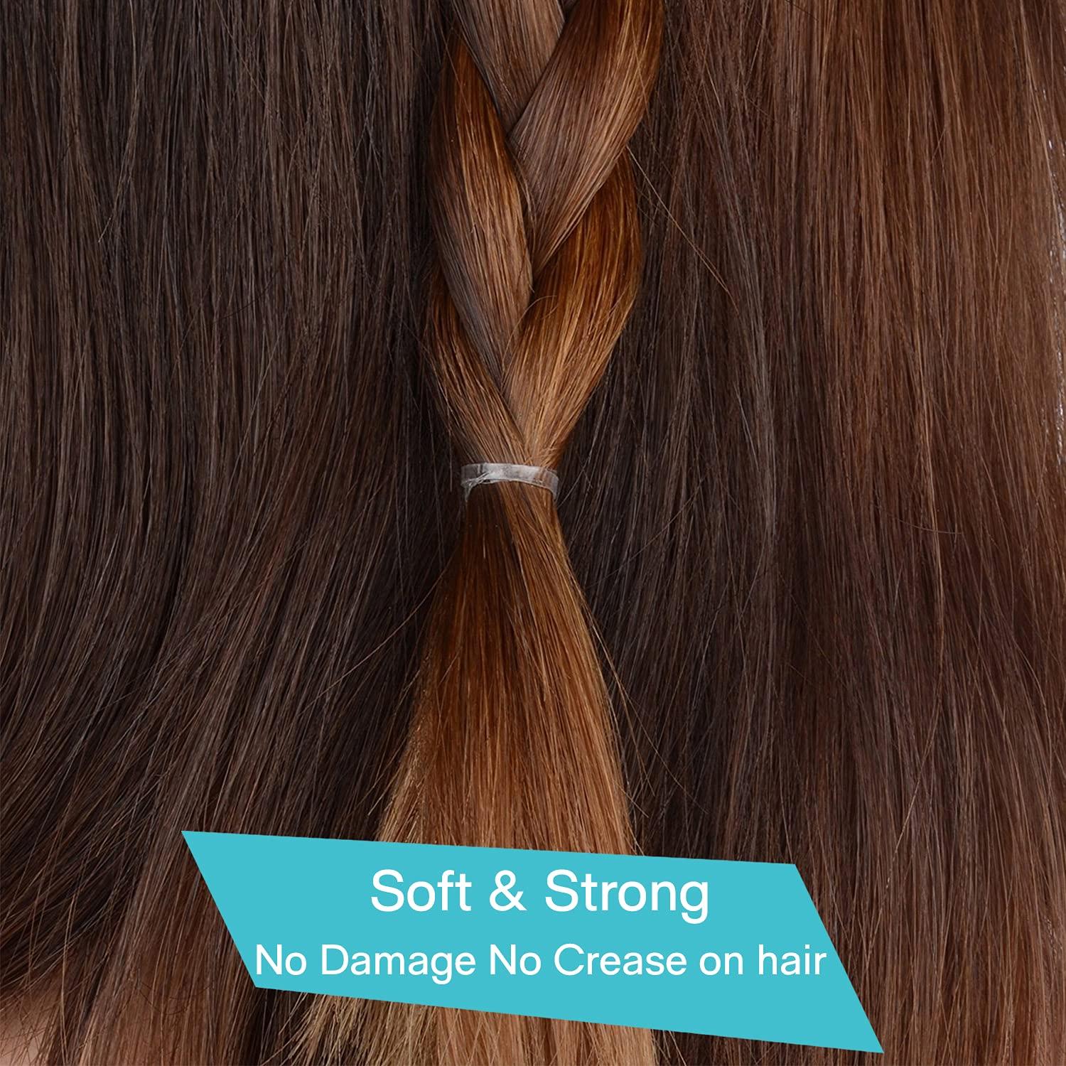 HOYOLS HOYOLS Clear Elastic Hair Bands, 2500 Small Rubber Bands Braids for Girls Kids Women Non-Slip Tiny Soft Hair Ties Accessories Value Pack TPR