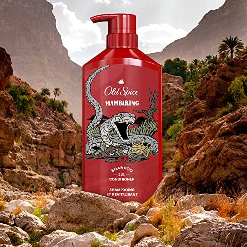 Old Spice Old Spice Men's 2-in-1 Shampoo and Conditioner, MambaKing, Twin Pack, 43.8 Fl Oz