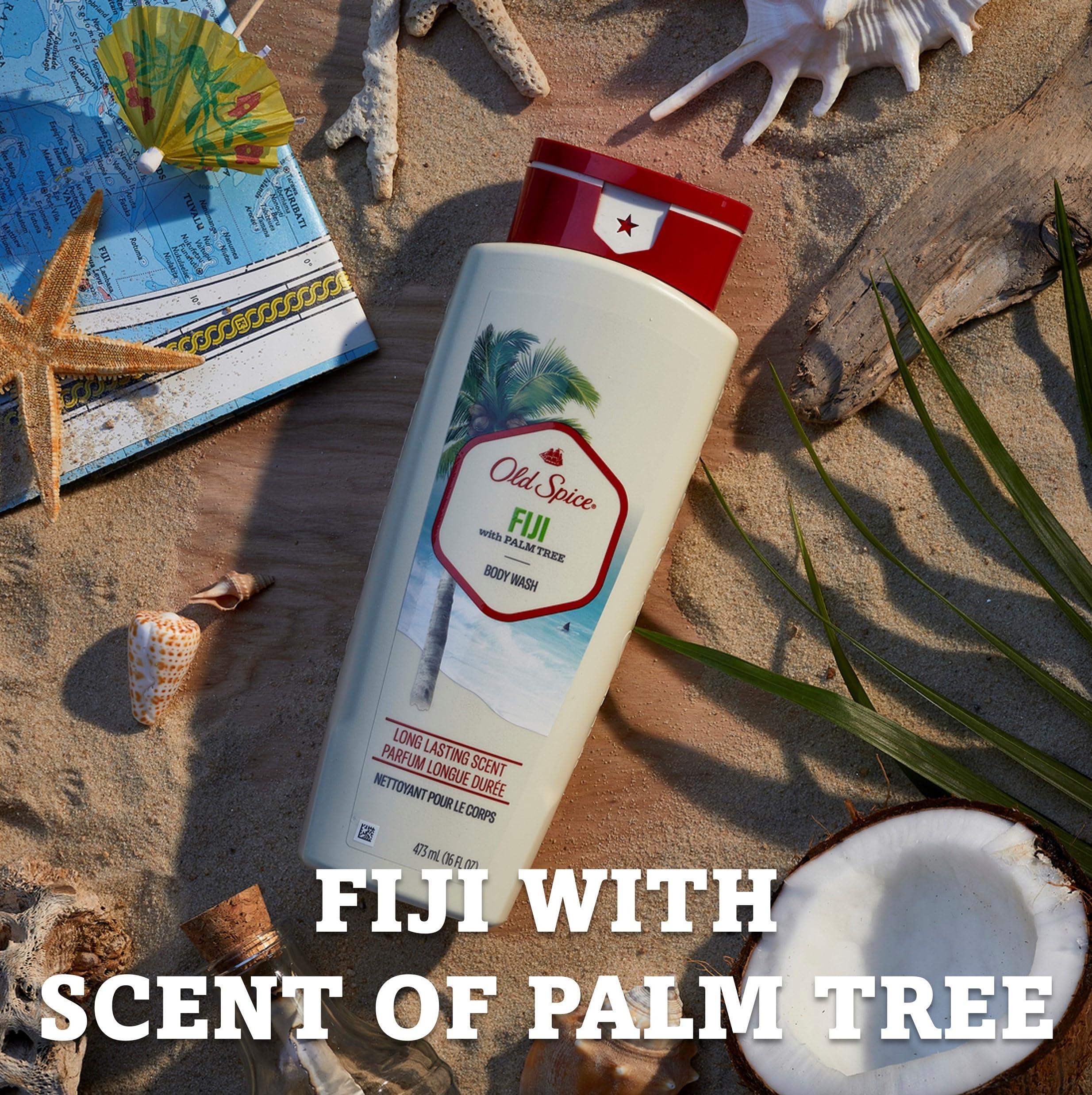 Old Spice Old Spice Body Wash for Men, 24/7 Shower Fresh with Long Lasting Scent, Fiji with Palm Tree Scent, 18 fl oz (Pack of 4)