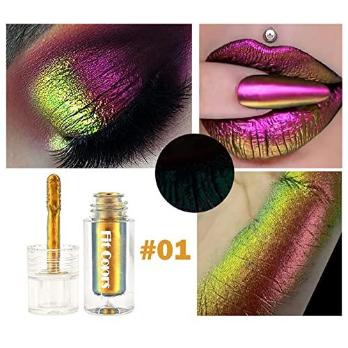 Domality Domality Chameleon Eyeshadow Liquid Set, 3pcs Intense Color Shifting Multichrome Eyeshadow, Highly Pigment Metallic Long Lasting Quick-Drying No Creasing Eye Makeup