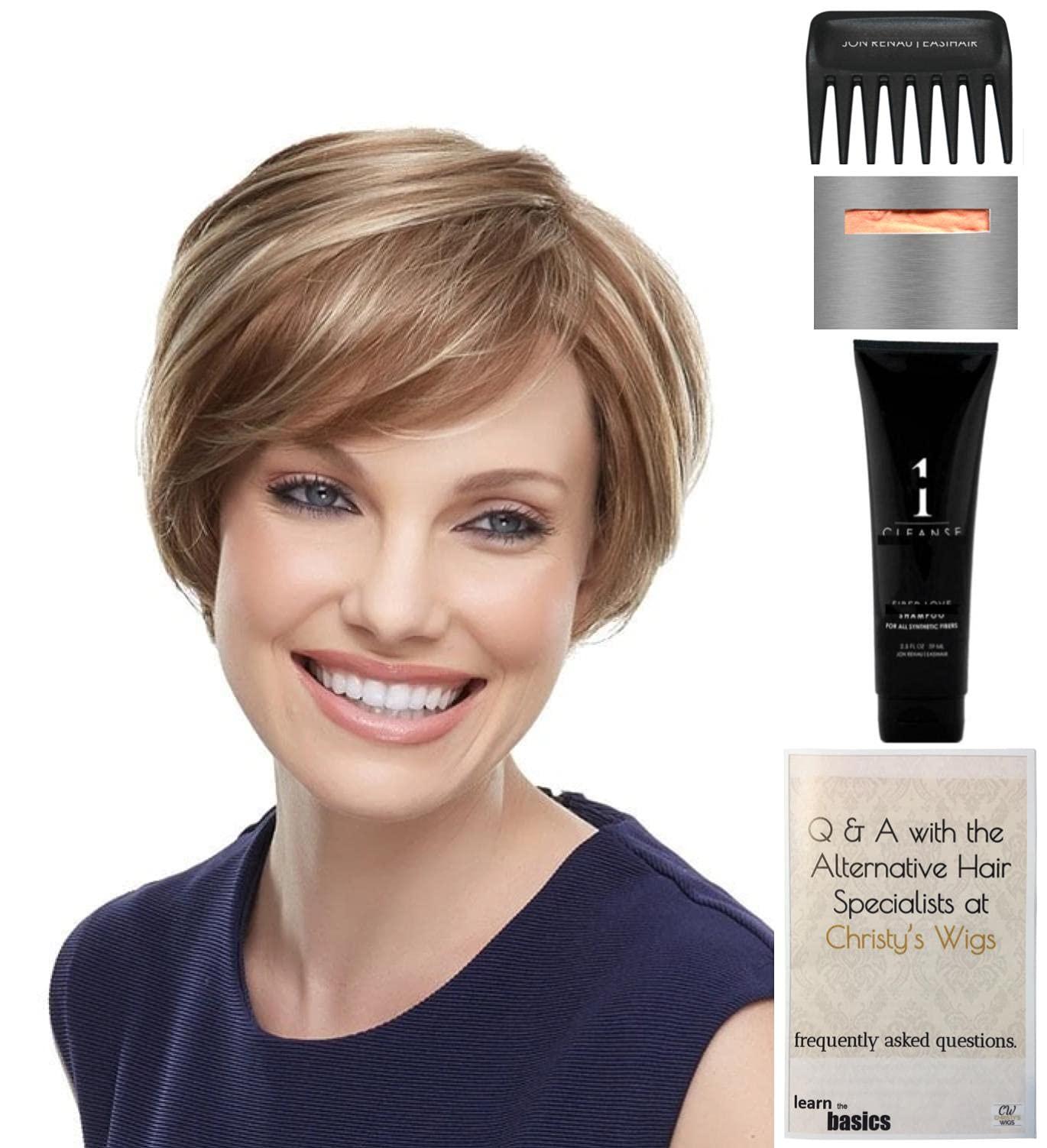 Jon Renau & Christy\'s Wigs Bundle - 5 items: Mariska Petite by Jon Renau, Christy\'s Wigs Q & A Booklet, Wig Shampoo, Wig Cap & Wide Tooth Comb - Color: 10/26TT