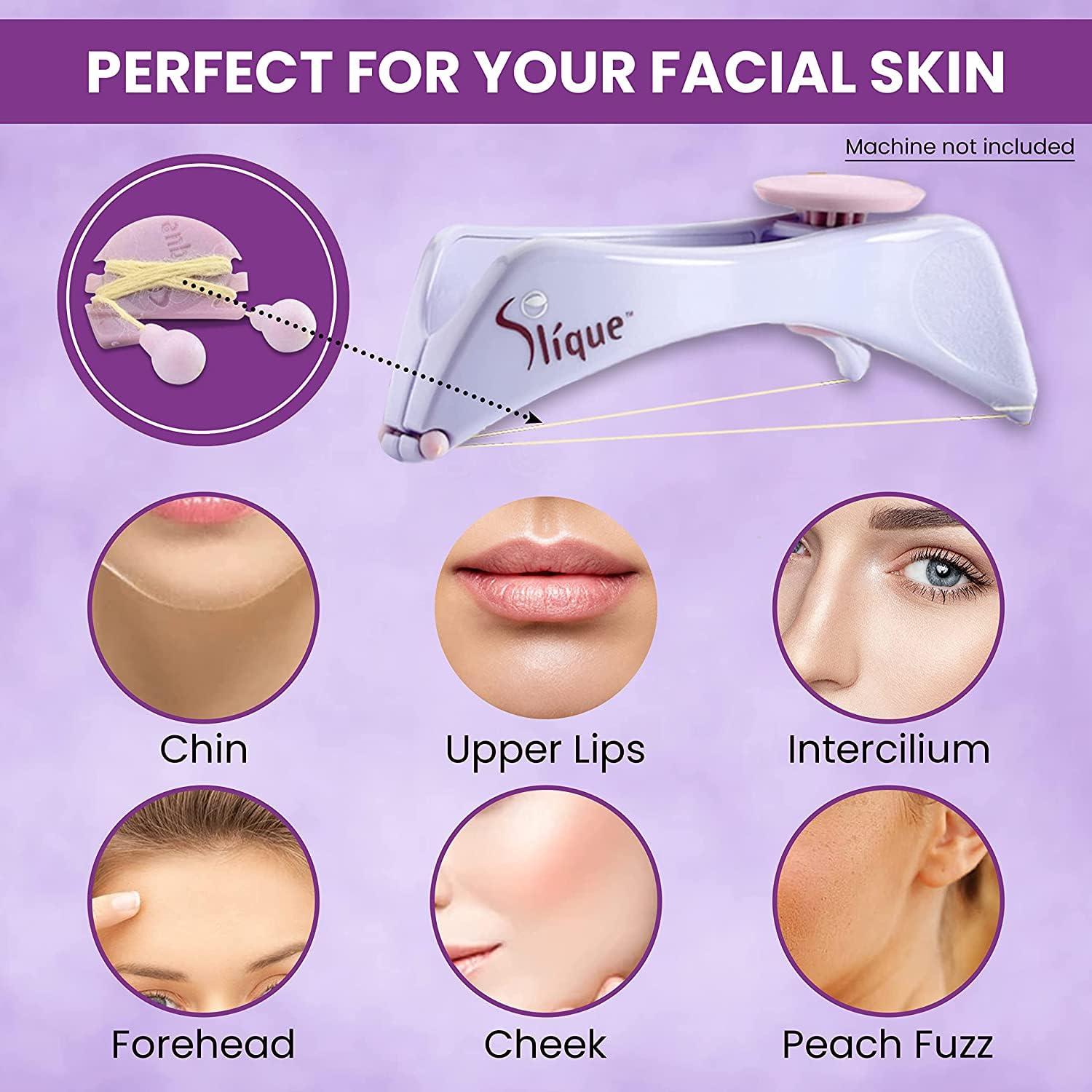 SLÍQUE Refill Hair Removal Threads for Slique DIY Facial Hair Removal Device (50)