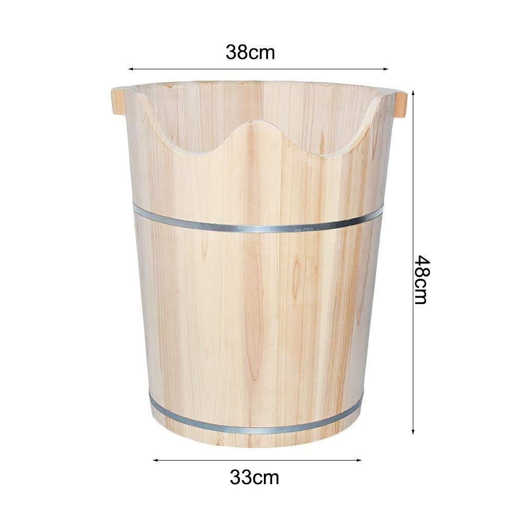 Scpantkend Foot Soak Foot Spa for Kids Girls,Thicken Foot Bathtub for Home,Solid Wood Foot Soak Bucket with Lid (Size : B)