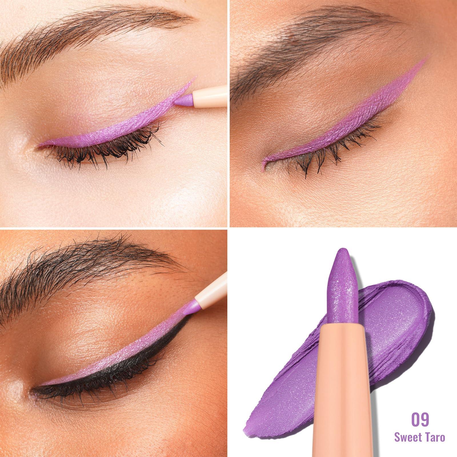 Oulac Oulac Purple Eyeliner Pencil, Waterproof Retractable Eye Liner Pen, Smooth and Creamy Eye Makeup for Precision Application Vegan & Cruelty-Free, 09 Sweet Taro