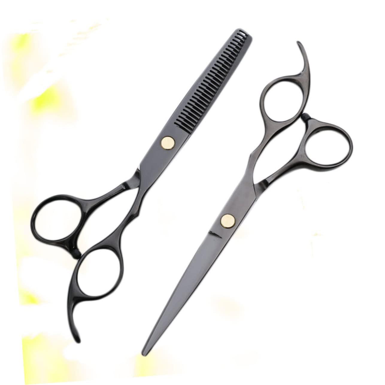 DOITOOL DOITOOL 2pcs Hairdressing Scissors Hair Salon Cutter Haircut Scissor Hair Styling Tools Barbers Shears Black