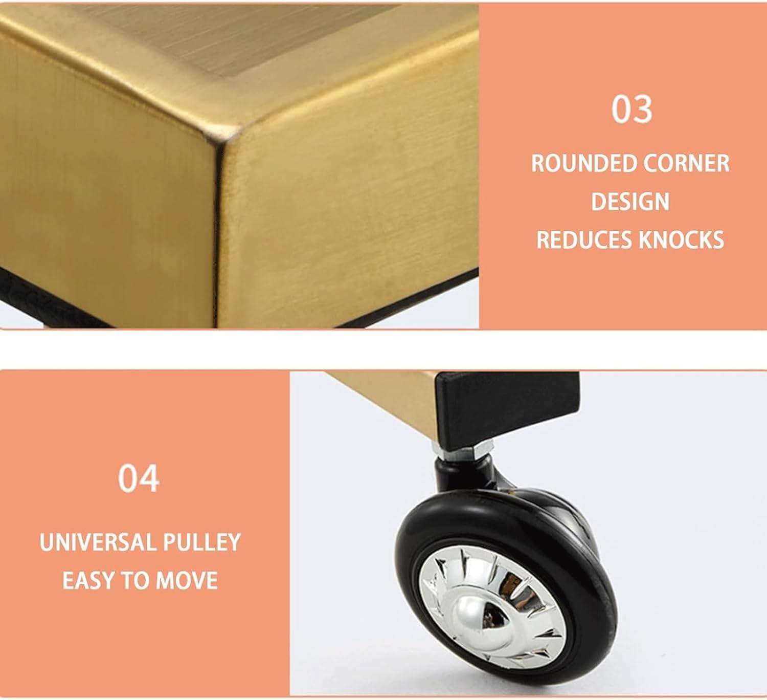 YPDJVLTI YPDJVLTI Salon cart Salon Rolling Cart Metal Salon Cart Foldable Trolley Cart 2 Tier Storage Utility Cart with Casters Portable Salon Trolley Portable