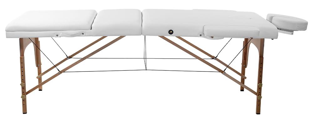 SKINACT SKINACT Portable Massage Table with Reclineable Back (White)