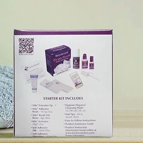 BACKSCRATCHERS Backscratchers Extreme Glass Glaze Fiberglass and Silk Wrap Starter Kit - Broken Nail Repair for Healthy Nail Growth