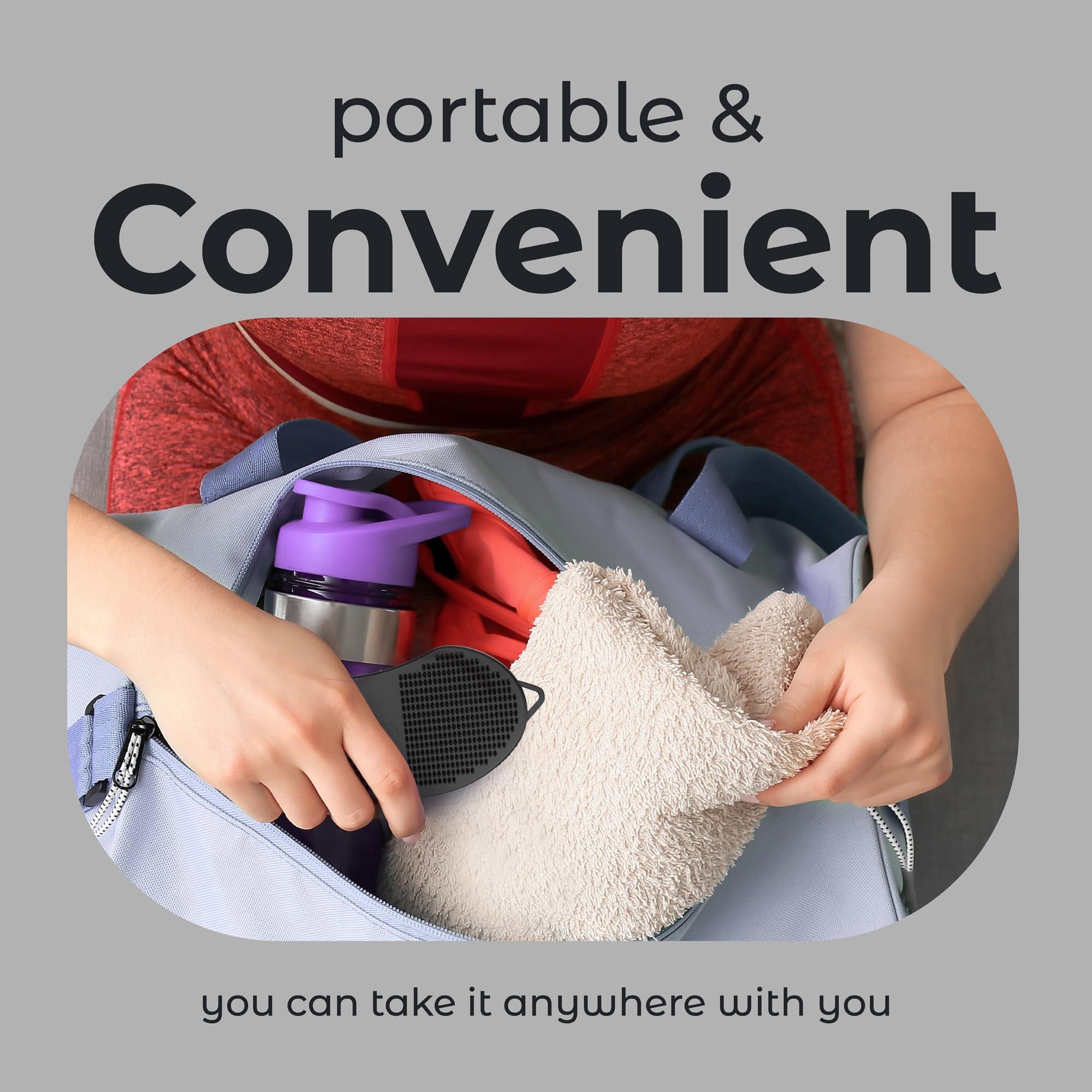 MainBasics MainBasics Exfoliating Silicone Body Scrubber Pro 2-in-1 Shower Scrubber for Body Care, Silicone Loofah and Body Exfoliator (Black, Body + Exfoliate)