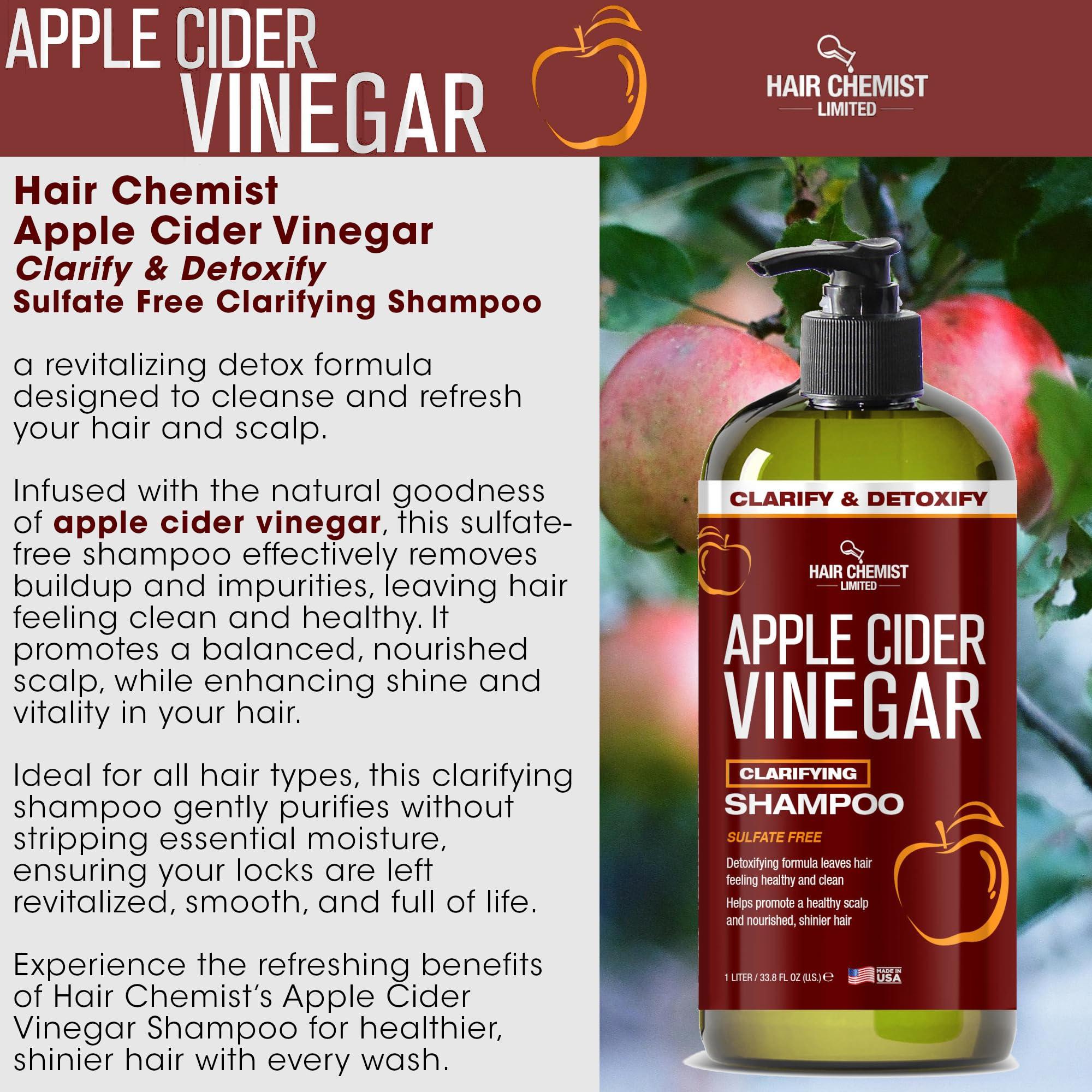 Hair Chemist Hair Chemist Apple Cider Vinegar Clarify & Detoxify Clarifying Sulfate Free Shampoo 33.8 Ounces