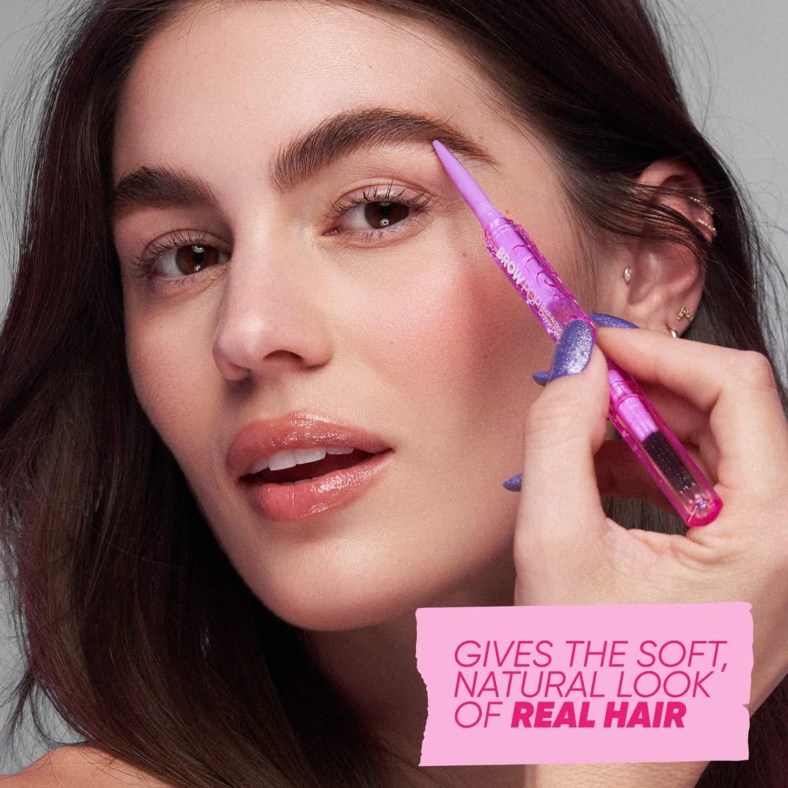 Kosas Kosas Brow Pop - Longwear Eyebrow Makeup, Dual-Sided Defining Pencil with Castor Oil for Soft, Natural Look of Real Hair - Medium Chocolate Brown