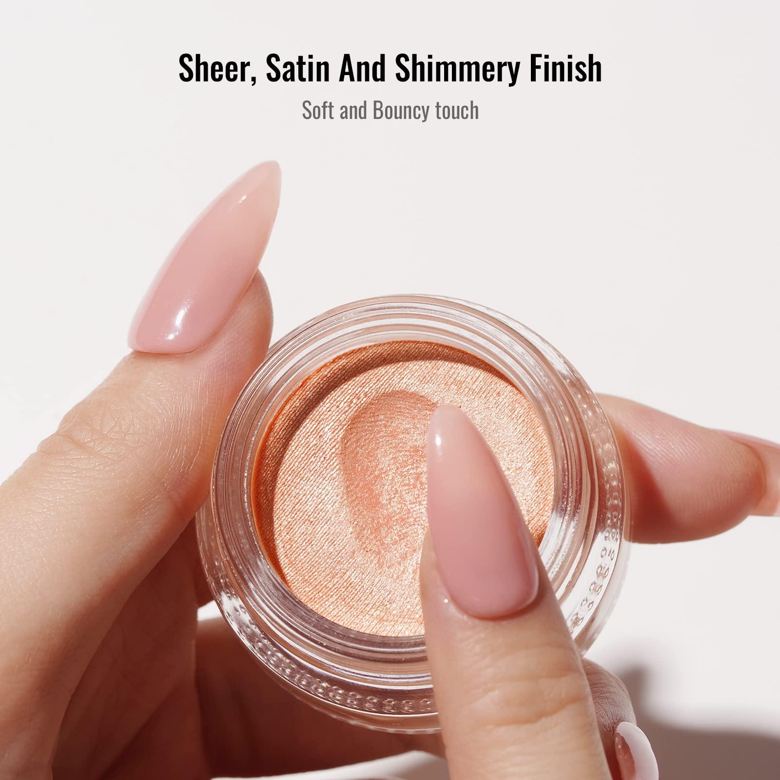 Oulac Oulac Pink Cream Eyeshadow also for Highlighter Large Capacity Highly Pigmented Eye Shadow Waterproof &Long Lasting with Moisturizing Formula, Shimmer Glitter Eye Makeup. 6g.(18)