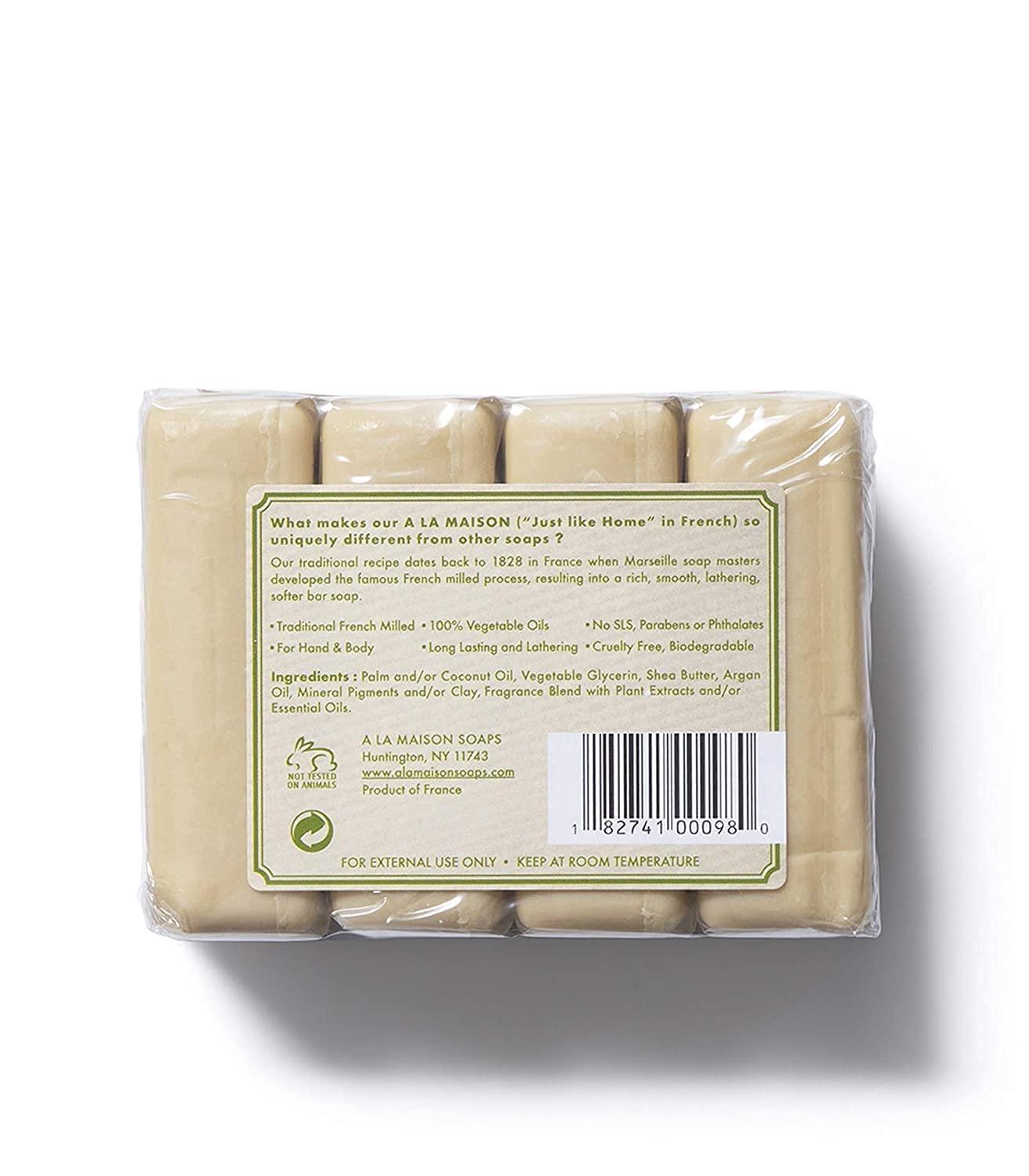 A LA MAISON A LA MAISON Rosemary Mint Bar Soap - Triple French Milled Natural Moisturizing Hand Soap Bar (4 Bars of Soap, 3.5 oz)