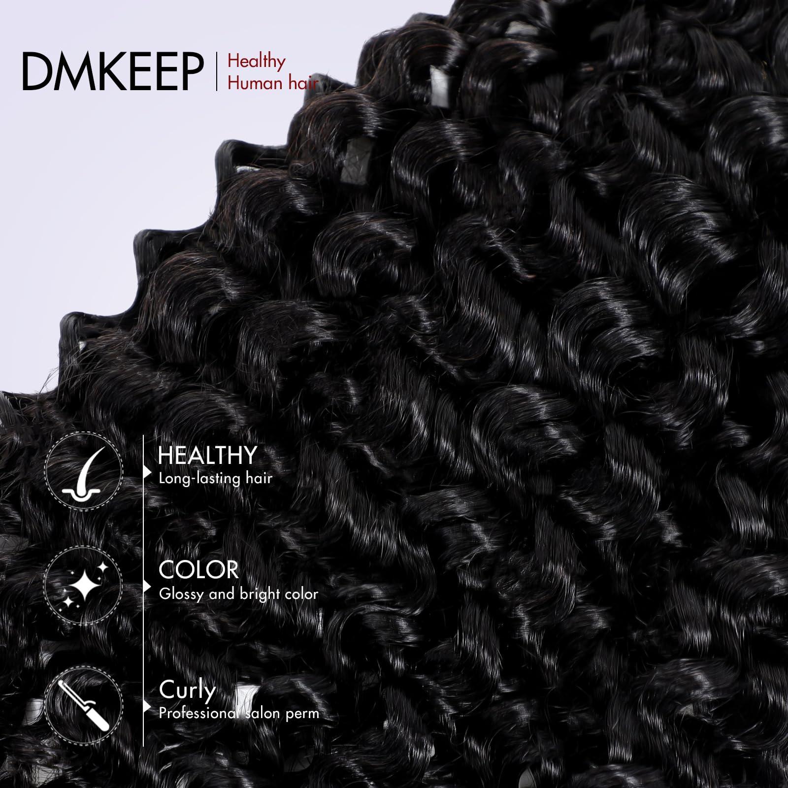 DMKEEP DMKEEP Top Grade Water Wave Human Braiding Hair 2 Bundles 100g Human Hair Braiding Hair No Weft Bulk Human Hair for Braiding Hair Extensions Jet Black 20 Inch