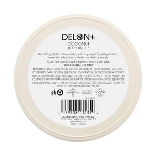 DELON DELON Intense Moisturizing Body Butter, Coconut, 4 Count