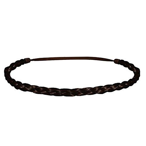 Mia Beauty Mia Thin Braidie, Hair Accessory Headband Made of Synthetic Braided Hair on Elastic Rubberband, Classic, Pretty Hair Accessory for Women and Girls - Dark Brown