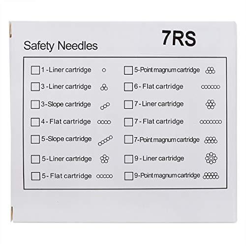 boermeize Tattoo Cartridge Needles 20Pcs RS Round Shader Sterilized Disposable Needles Permanent Makeup Eyebrow Lip Liner Beauty Tools (7RS)