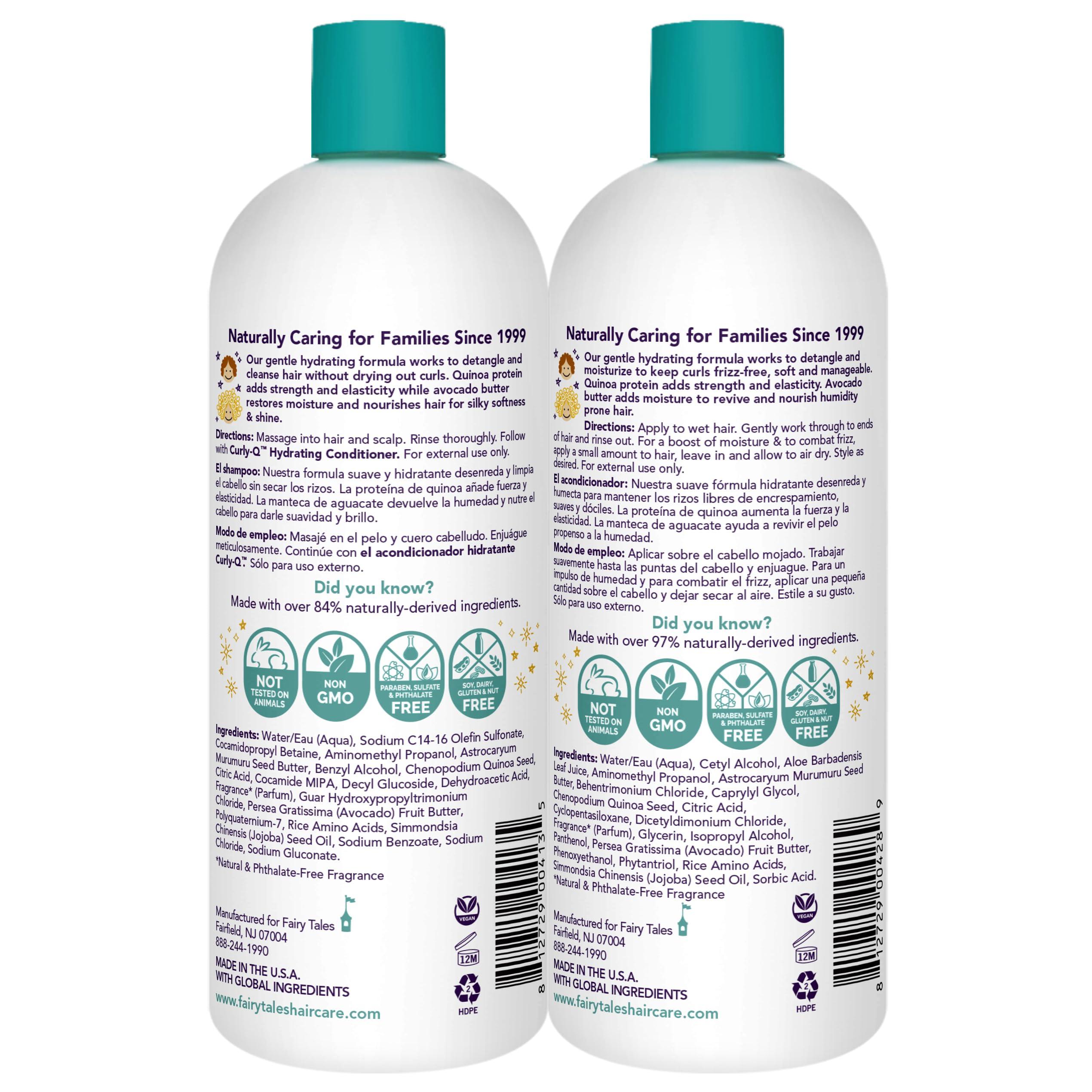 Fairy Tales Fairy Tales Curly-Q Daily Hydrating Shampoo and Conditioner for Kids - 32oz Curly Hair Set - Paraben, Sulfate, Gluten and Nut Free