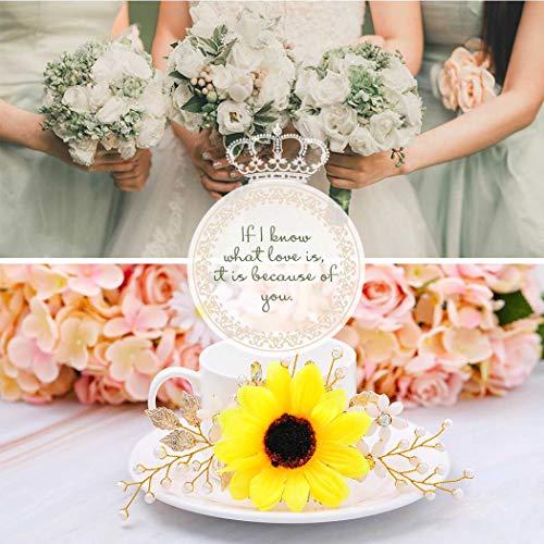 BAROGIRL Barogirl Bridal Sunflower Hair Comb Clip Crystal Bride Gold Wedding Hair Accessories for Women (Gold)