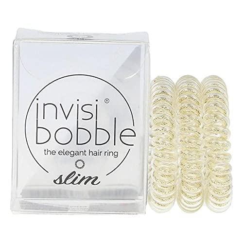 invisibobble invisibobble SLIM Traceless Spiral Hair Ties - Pack of 3, True Black - Strong Elastic Grip Coil Hair Accessories for Women - No Kink, Non Soaking - Gentle for Girls Teens and Thick Hair