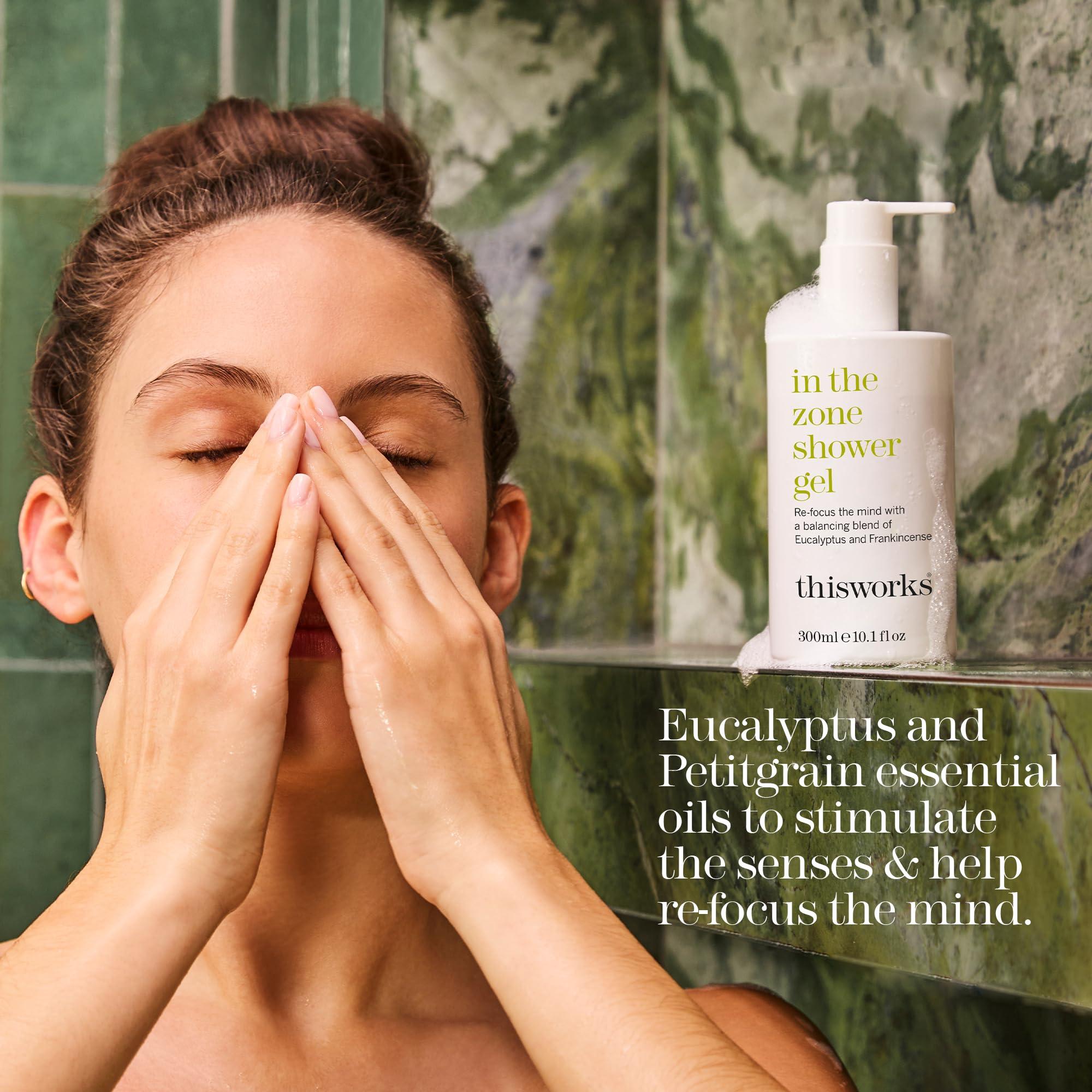 Marriott This Works In The Zone Shower Gel | Refreshing Body Wash with Eucalyptus & Frankincense | Cleanses, Soothes, and Revitalizes Skin | Aromatherapeutic Formula, 10.1 oz / 300ml