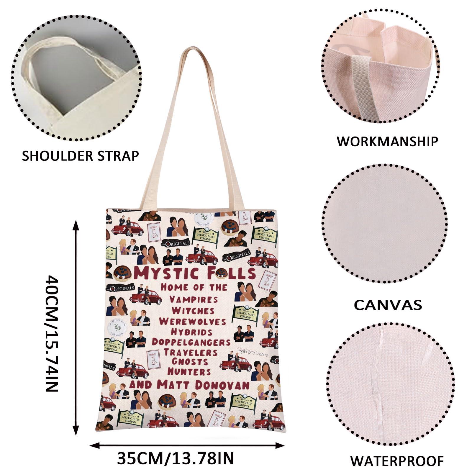 VAMSII VAMSII Vampire Lover Gifts Sa Brothers Tote Bag TV Series Inspired Gift Vampire Themed Gift (MATT DONOYAN tote)