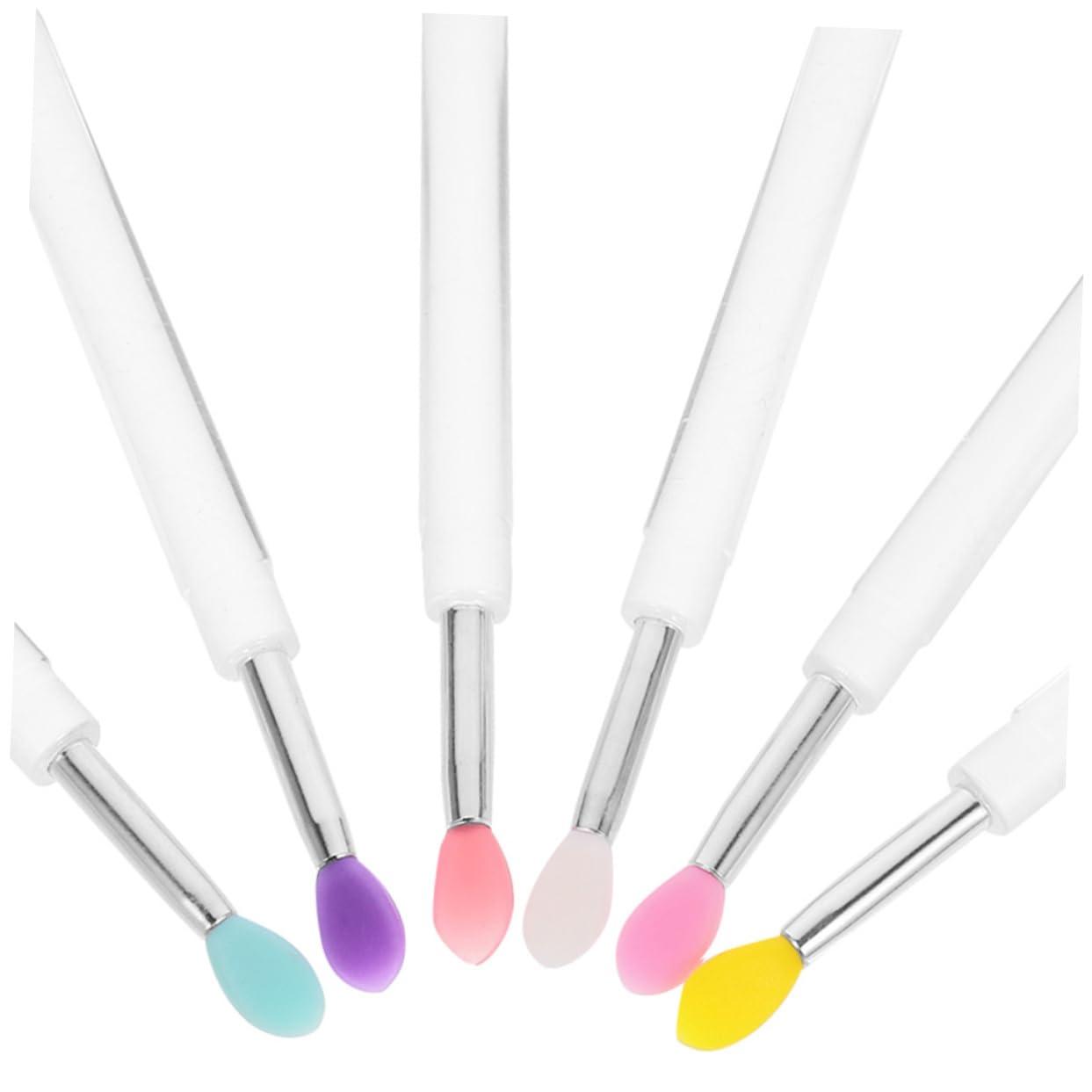 BIUDECO BIUDECO Travel-Size Lip Brush Set Cover 12 Pcs Silicone Lip for Eye Shadows Makeup