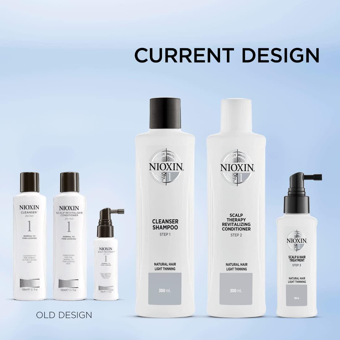 Nioxin Nioxin System 1 Kit 1 for Natural Hair with Normal to Light Thinning Hair, 3 Piece Set