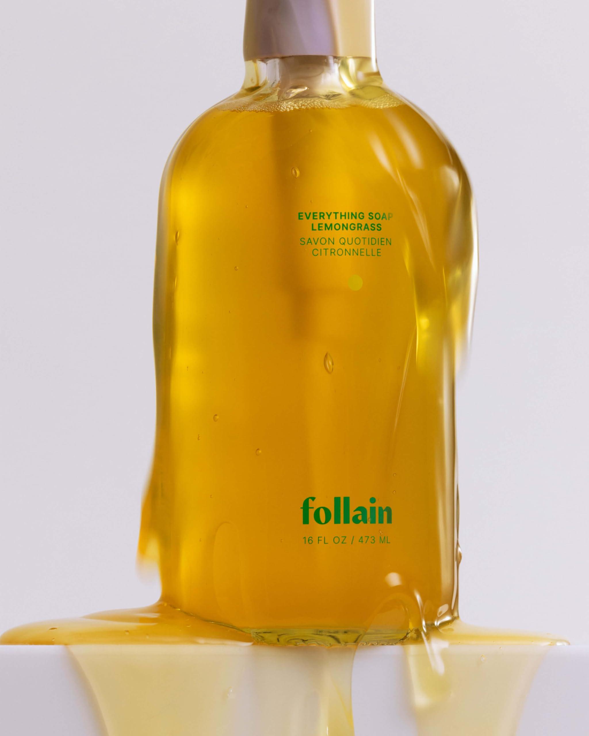 Follain Follain Everything Soap for Hands & Body | Gentle, Clean, Moisturizing Soap Made with Naturally-Fragrant Essential Oils - Vegan & Cruelty-Free (16 oz, Lemongrass)