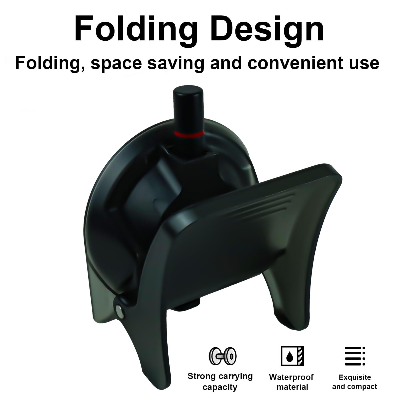 CLIO Foldable Shower Foot Rest for Shaving Legs, Shaving Step for Inside Shower with Powerful Suction Cup, Reusable Shower Shave Stool (Black)