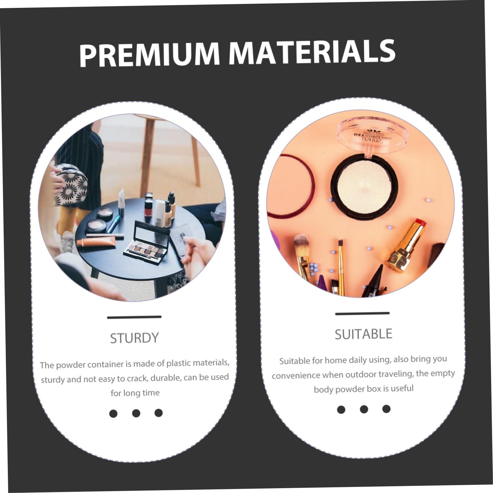 WOONEKY WOONEKY Empty Powder Box Small Powder Container for Body Powder Makeup Powder Refillable Travel Accessory