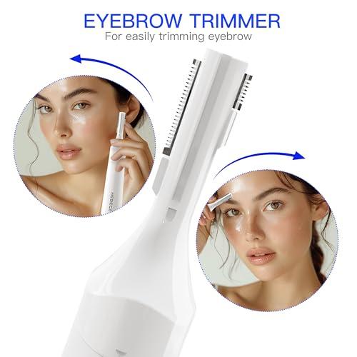 HEBECA HEBECA Nose Hair Trimmer for Women Men - Electric Ear and Nose Trimmer Rechargeable Eyebrow Trimmer, Portable Waterproof Facial Hair Removal for Face Ear Nose Eyebrow Trimming (Silver)