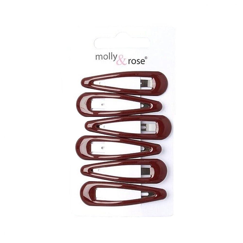 Accessories Generic Set of 6 Regular Burgundy Hair Clips Snap Bendies.