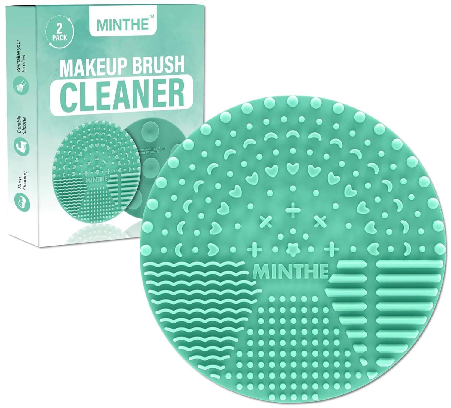 MINTHE MINTHE Makeup Brush Cleaner Mat | 2 Pack | Silicone Makeup Brush Cleaning Mat, Make Up Brush Cleaner Pad, Makeup Brush Mat Cleaner, Makeup Cleaner, Make Up Brushes Cleaning