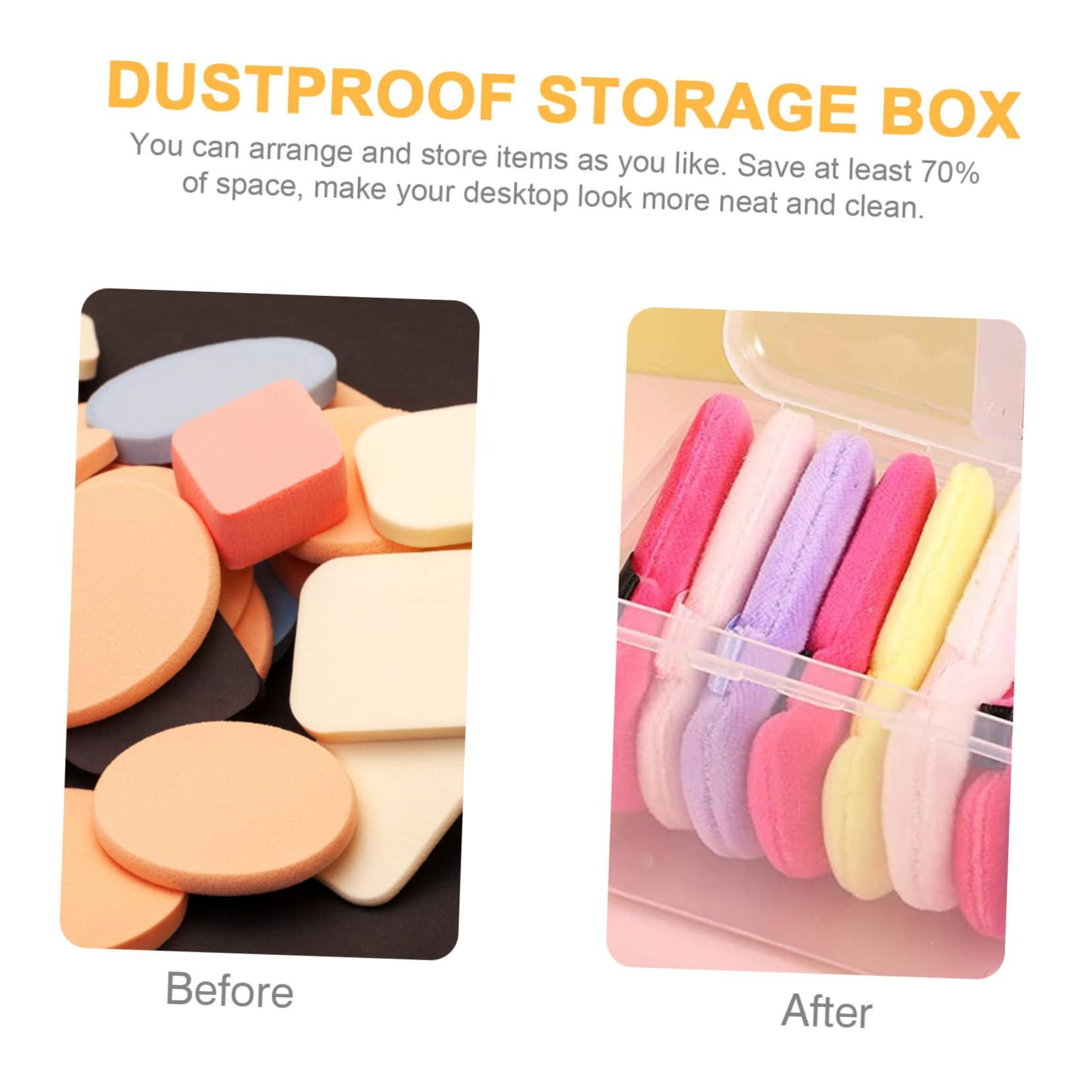 Beatifufu Beatifufu Powder Puff Beauty Box Set 4pcs Plastic Storage Boxes Makeup Sponge Holder Travel Size Sturdy and Easy to Store