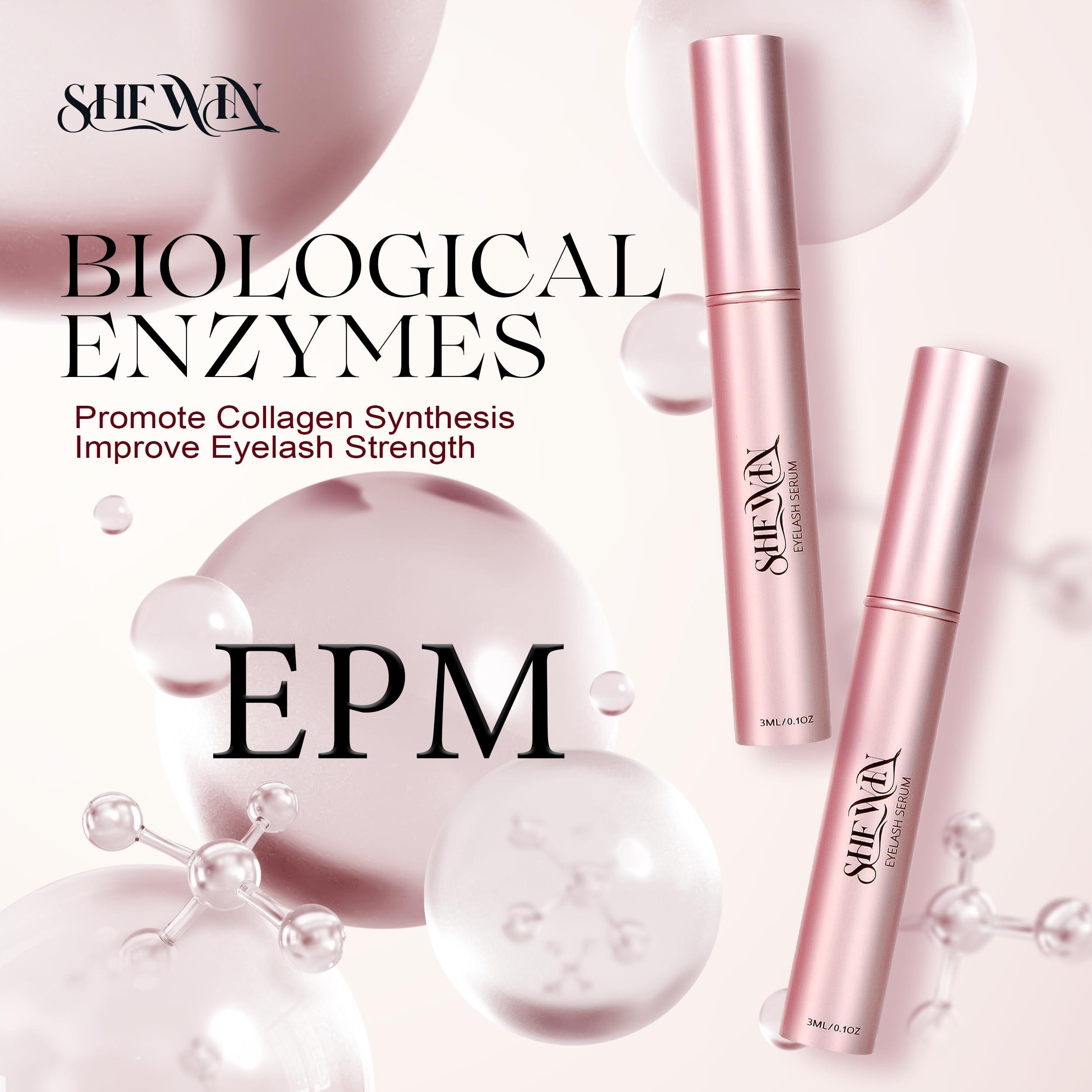 shewin Rapid Eyelash Growth Serum Biotin - Eyebrows Enhancing Vitamins, Peptides, Amino Acids Lash for Thicker, Longer Eyelashes Eyebrows (Irritation-Free Formulated, 3ML)