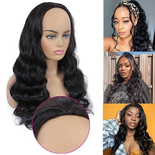 UrBeauty UrBeauty Half Wigs for Black Women Body Wave Wig Human Hair 12inch 3/4 Wig with Headband Clip in Wigs No Glue No Sewing