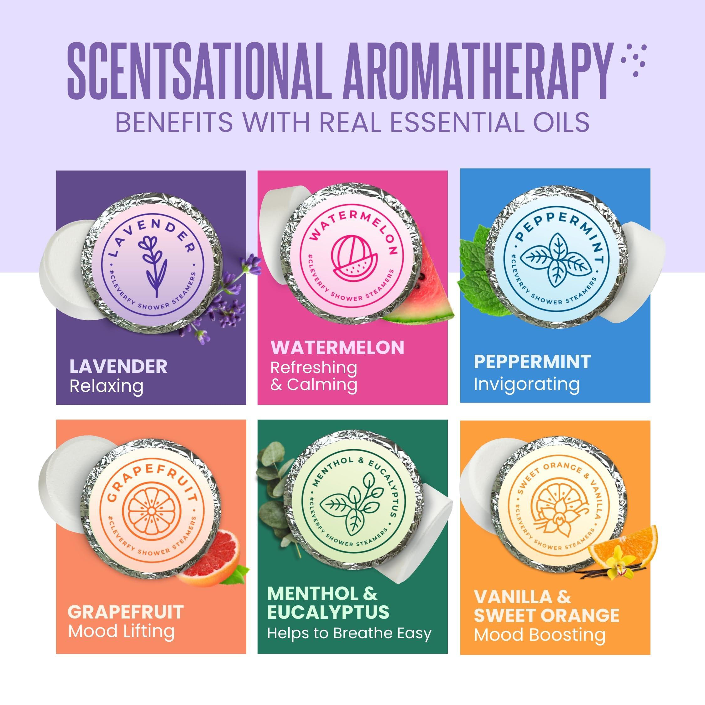 CLEVERFY Cleverfy Shower Steamers for Aromatherapy - Purple Variety Set of 12 Shower Bombs