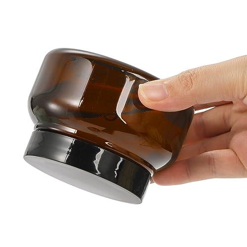 yarlung Yarlung 16 Pack 8 Oz Amber Plastic Jars with Lids, Brown Body Scrub Jars Empty Refillable Containers Round Low Profile Samples Jars for Lotion, Body Butter, Sugar Scrub, Cream