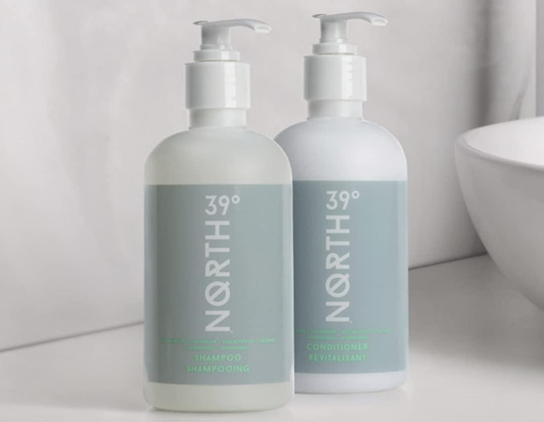 39° North 39 North Shampoo & Conditioner Set - Eucalyptus & Lavender Scent - Courtyard by Marriott and Residence Inn Hotels - Cleansing & Moisturizing - All Natural - 8.5oz - Hair Care Set
