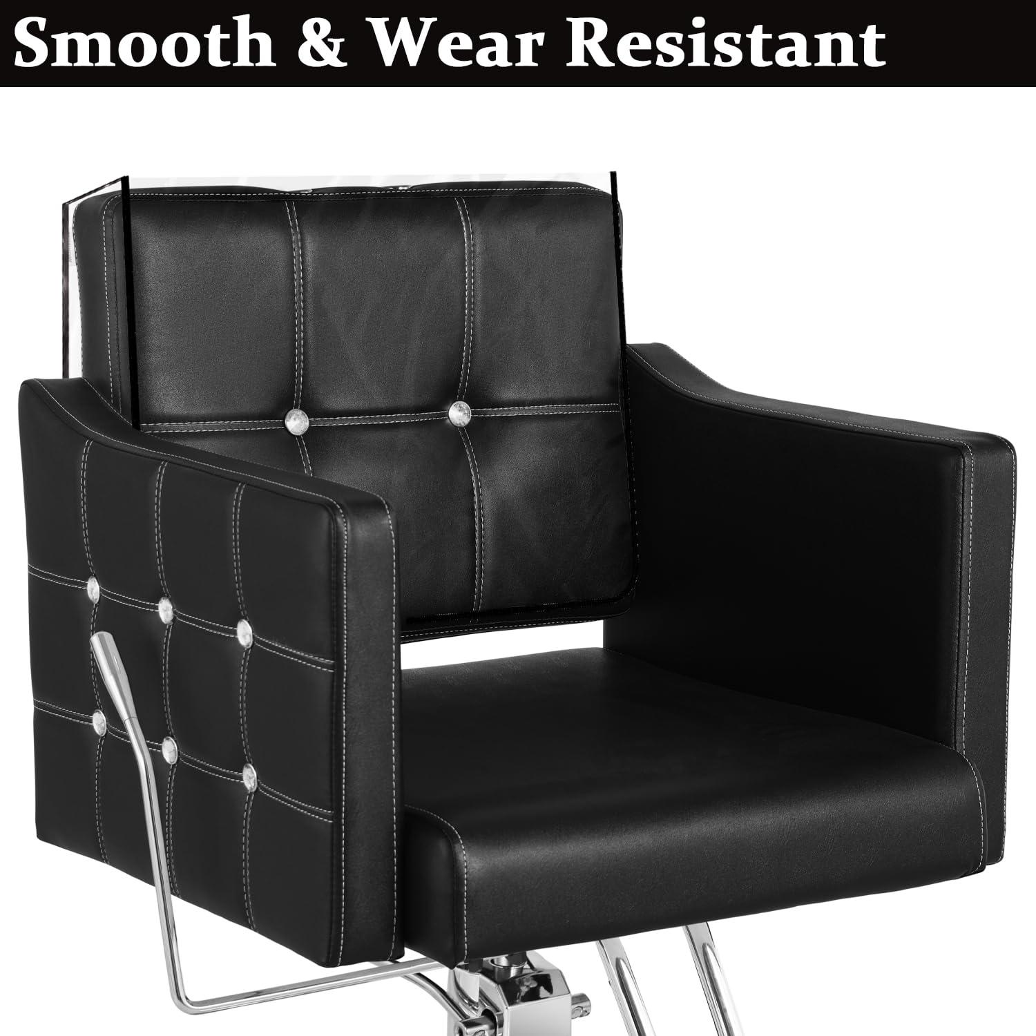 MIMWOW MIMWOW 4 Pcs Salon Chair Covers, Clear Plastic Protectors for Standard Chairs, Prevents Damage to Salon Spa Chairs, Black