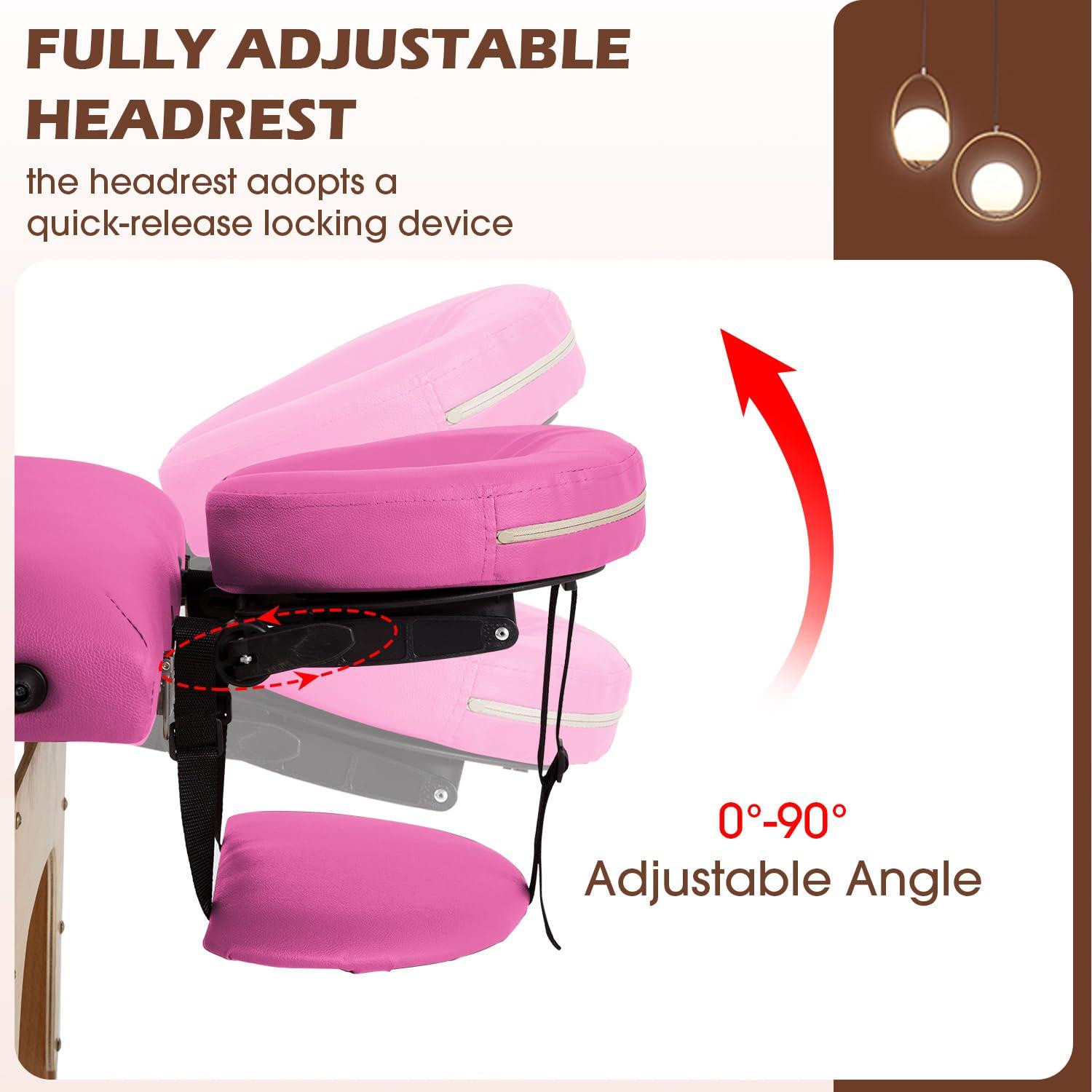 PayLessHere PayLessHere Massage Bed Portable Massage Table 24 inche Wide Lash Bed 3 Folding Heigh Adjustable Spa Table with Non-Woven Bag for Spa Footmassage Facial CareSpa Tattoo