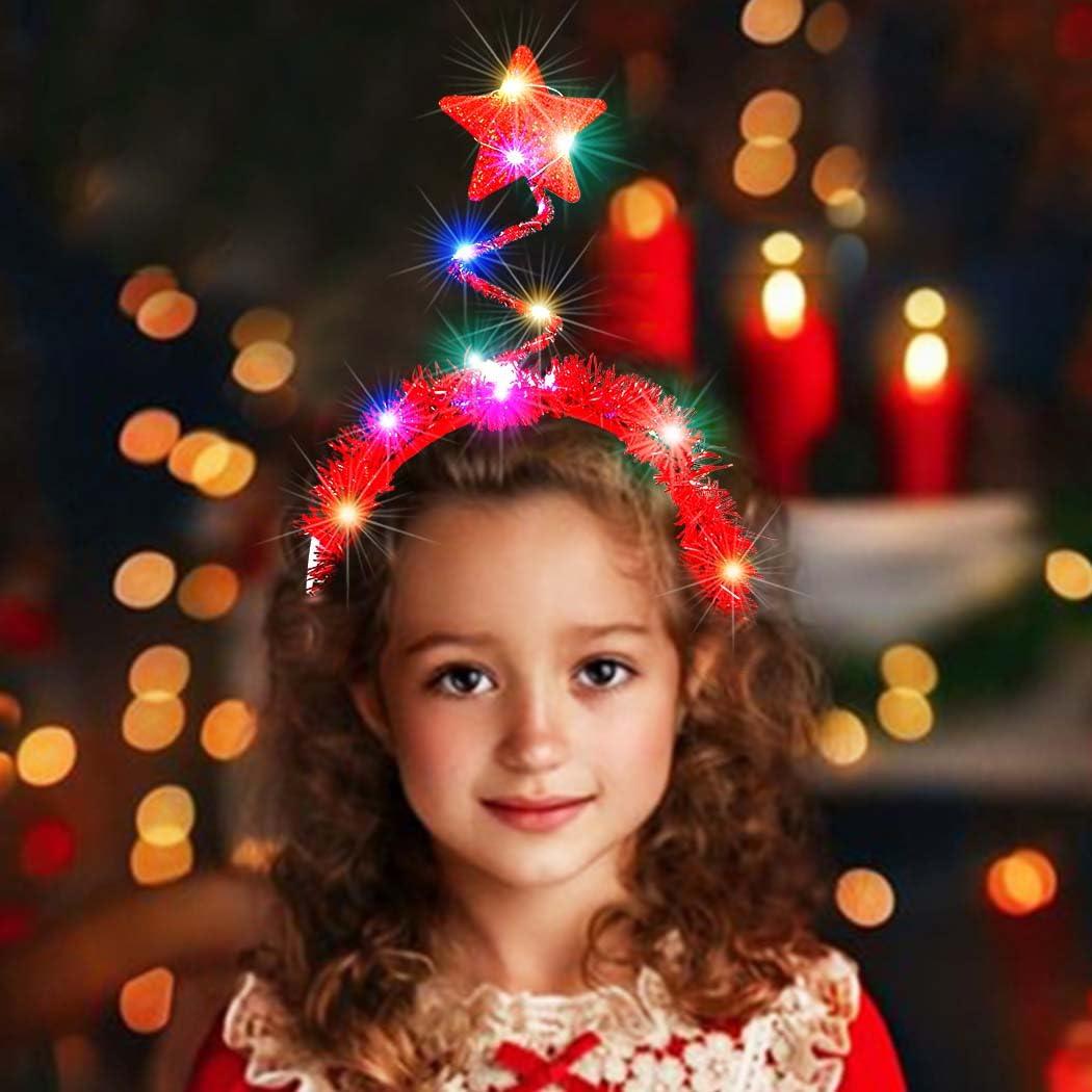 BARTOSI BARTOSI Light up Stars Headband LED Star Headpiece Christmas Hair Accessories for Women