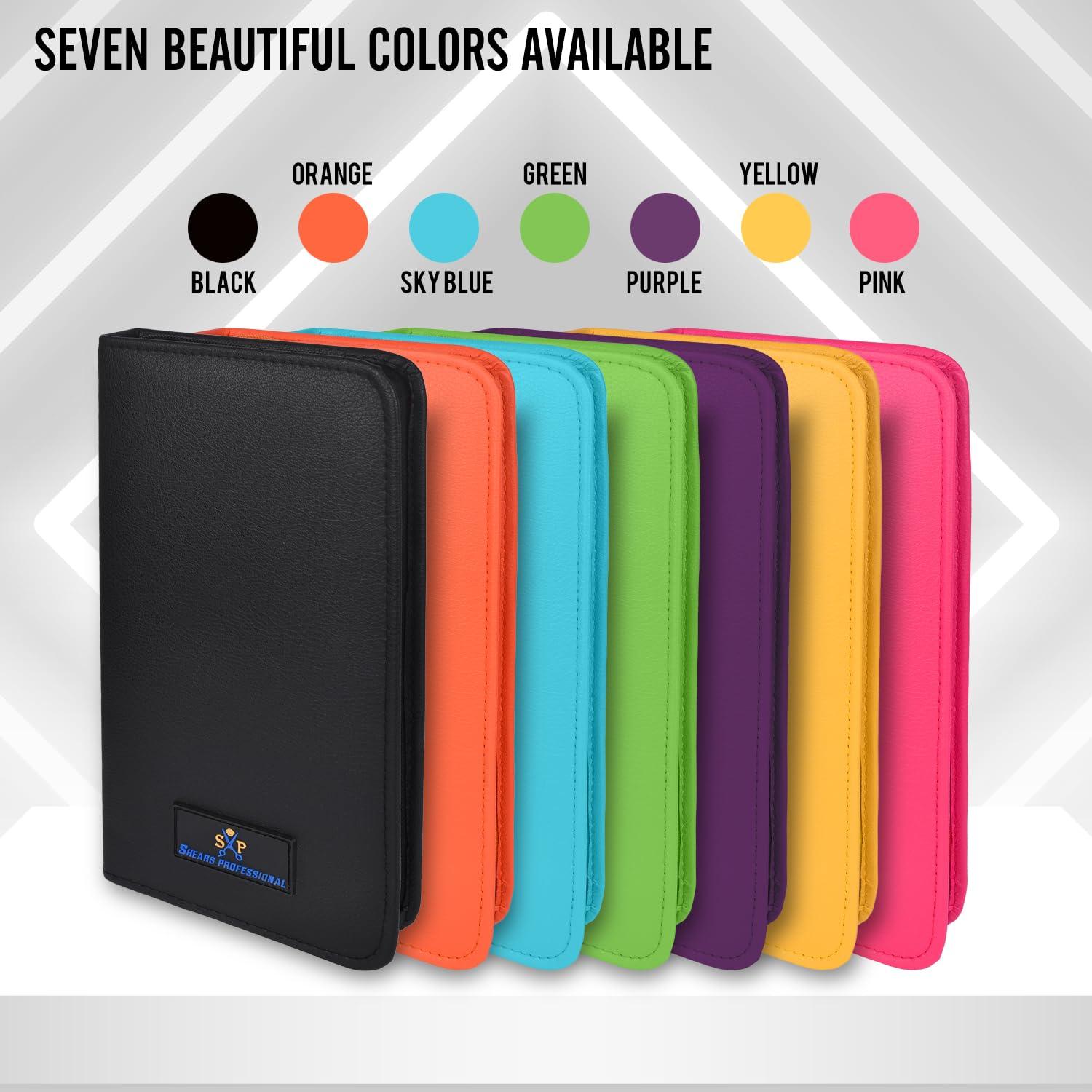 Shears Professional Shears Professional Leather 5 Scissor & Shear Storage Case for Hairstylist - Hairdresser -Scissor Holder Perfect for home-saloon use (TURQUOISE)