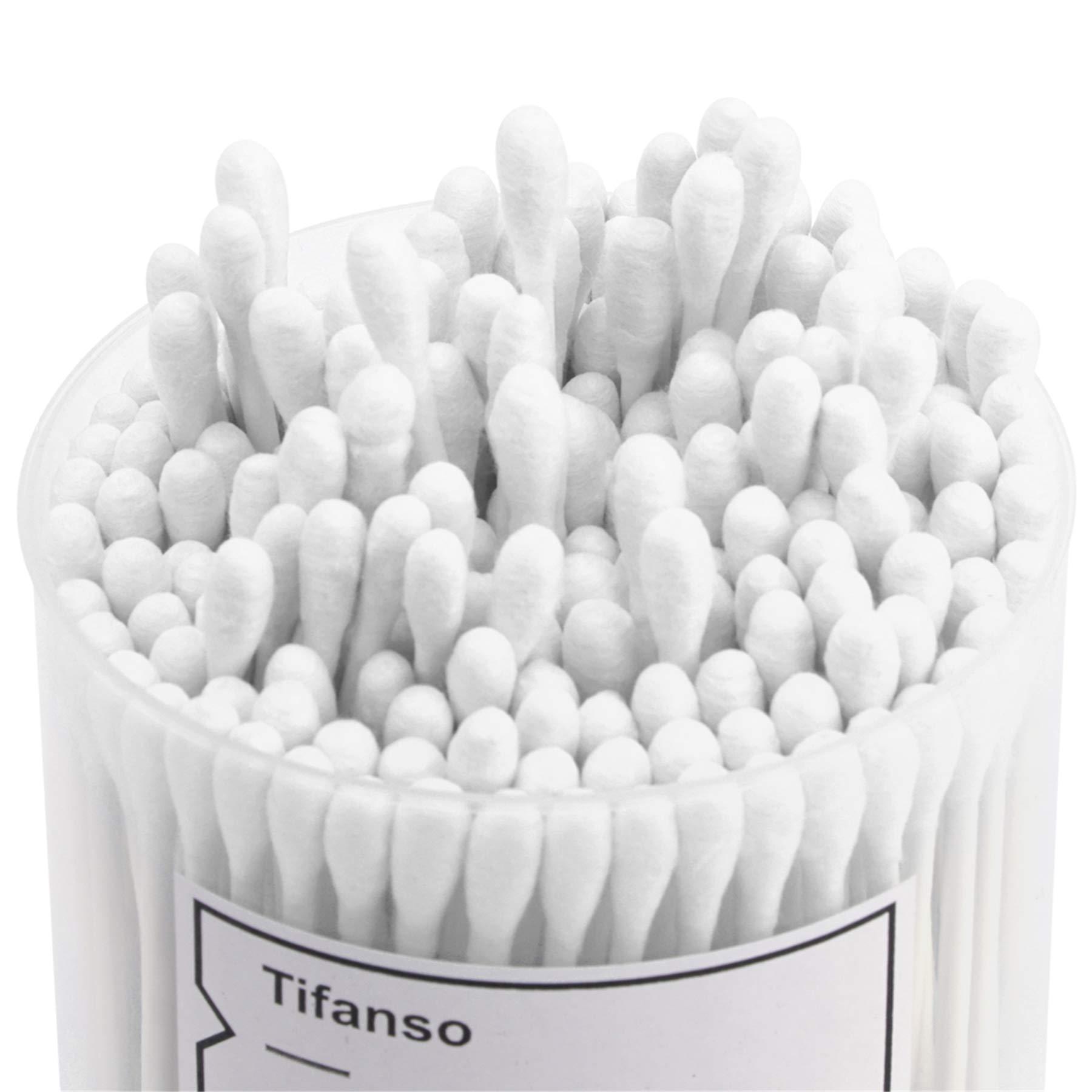 tifanso tifanso 200 Count Cotton Swabs, Natural Double Tipped Cotton Buds, Cruelty-Free Ear Swabs, Chlorine-Free Hypoallergenic(White)