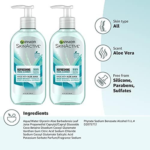Garnier Garnier SkinActive Face Wash with Aloe Juice, For Dry Skin, 6.7 fl. oz (Packaging May Vary), 2 Count